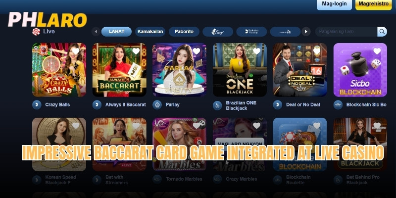 Impressive Baccarat card game integrated at Live casino