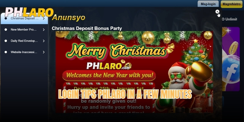 Login tips Phlaro in a few minutes