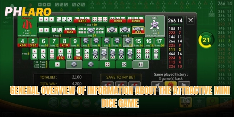 General overview of information about the attractive Mini dice game