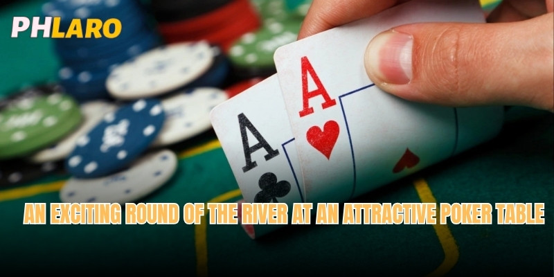 An exciting round of The River at an attractive Poker table