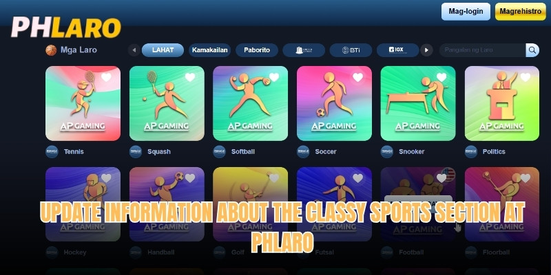 Update information about the classy Sports section at Phlaro